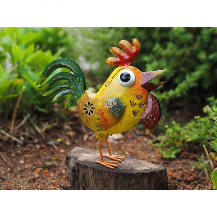 Figurina metal Funny chicken, 32x10x35 cm