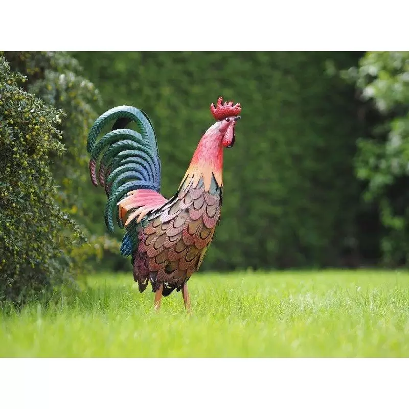 Figurina metal Rooster, 47x38x13 cm