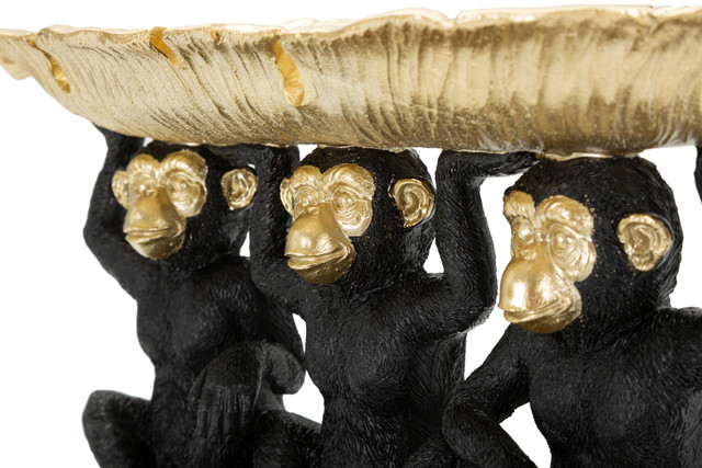 Figurina Monkey, Rasina, Negru/Auriu, 20x43x15.7 cm [5]