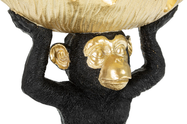 Figurina Monkey, Rasina, Negru/Auriu, 24x25.2x21 cm [6]