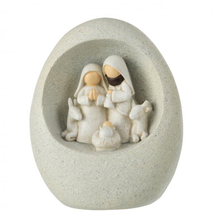 Figurina Nativity Scene In Stone, Rasina, Gri, 10x7x12 cm