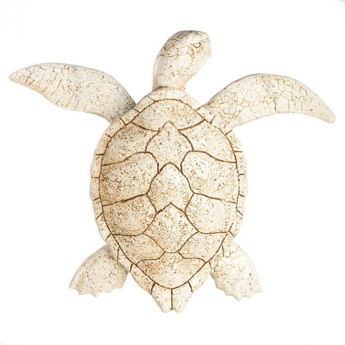 Figurină, Obiect de perete, broască țestoasă, Rășină sintetică, alb, PU 3, L. 19 cm, L. 23 cm, H 5 cm [2]