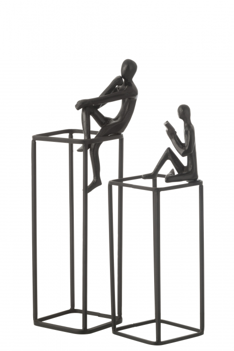 Figurina On Cube, Aluminiu, Negru, 10x10x36 cm [2]