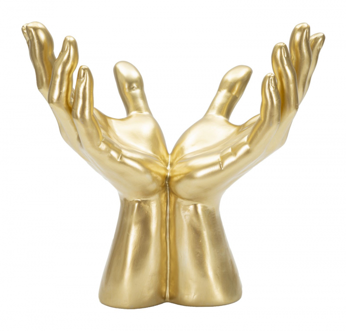 Figurina Peace Hands, Rasina, Auriu, 24x25x15 cm 24x25x15