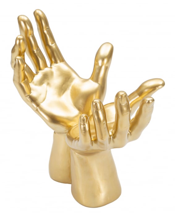 Figurina Peace Hands, Rasina, Auriu, 24x25x15 cm [7]