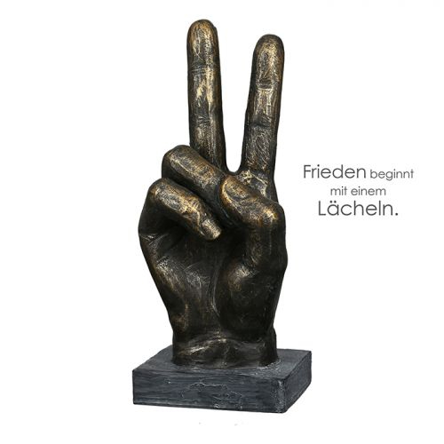 Figurina peace, rasina, bronz gri, 8x10x23 cm GILDE imagine 2022 by aka-home.ro