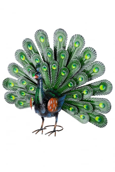 Figurina Peacock, Metal, Multicolor, 58x51x22 cm GILDE