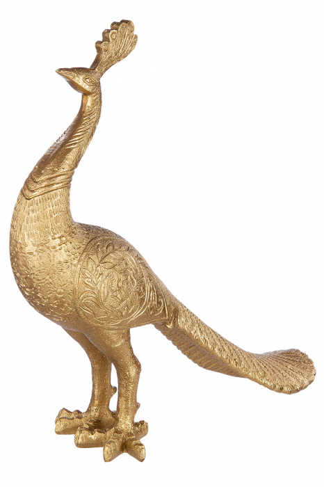 Figurina Peacock, Rasina, Auriu, 42x37x11 cm [2]
