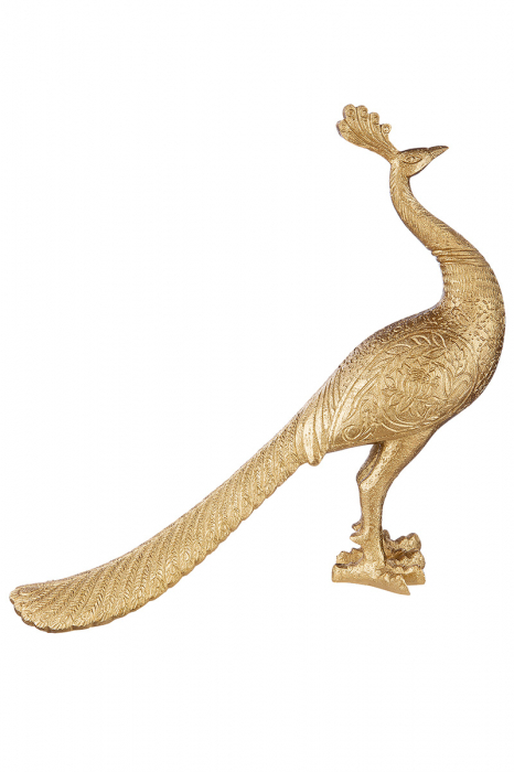 Figurina Peacock, Rasina, Auriu, 42x37x11 cm [3]