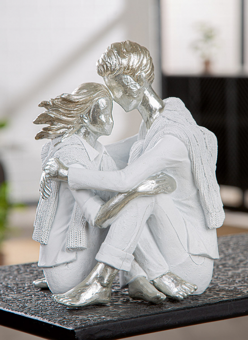 Figurină, Pereche, Rășină sintetică, alb, PU 2, L. 15 cm, L. 20 cm, H 23 cm [5]