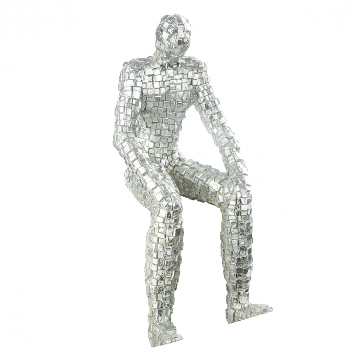 Figurina, Persoană, Cutii, Polirășină, argintiu, PU 2, L. 17 cm, L. 15 cm, H. 35 cm [2]