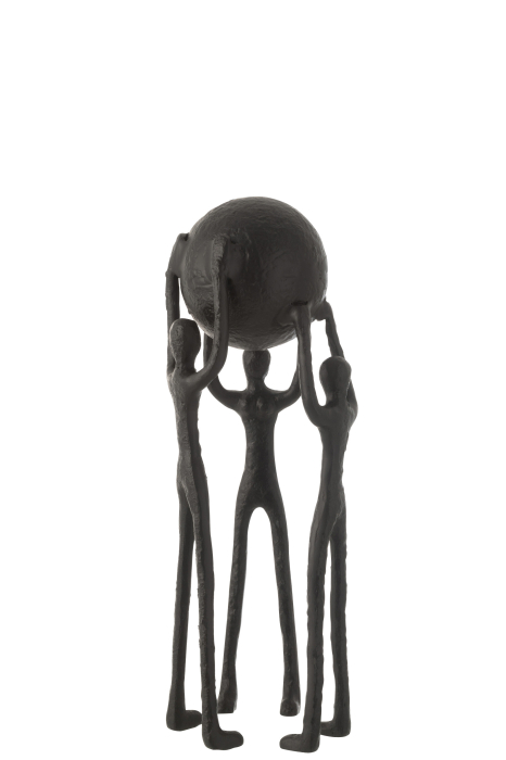 Figurina Person Circle Ball, Aluminiu, Negru, 20x20x48 cm [1]
