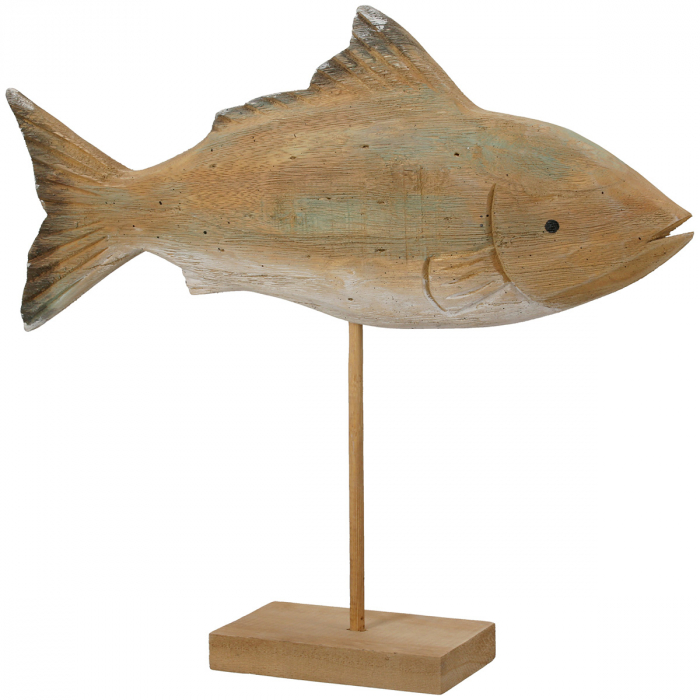 Figurină, Pește, Lemn, culori naturale, PU 2, L. 8 cm, L. 39 cm, H 34 cm [4]