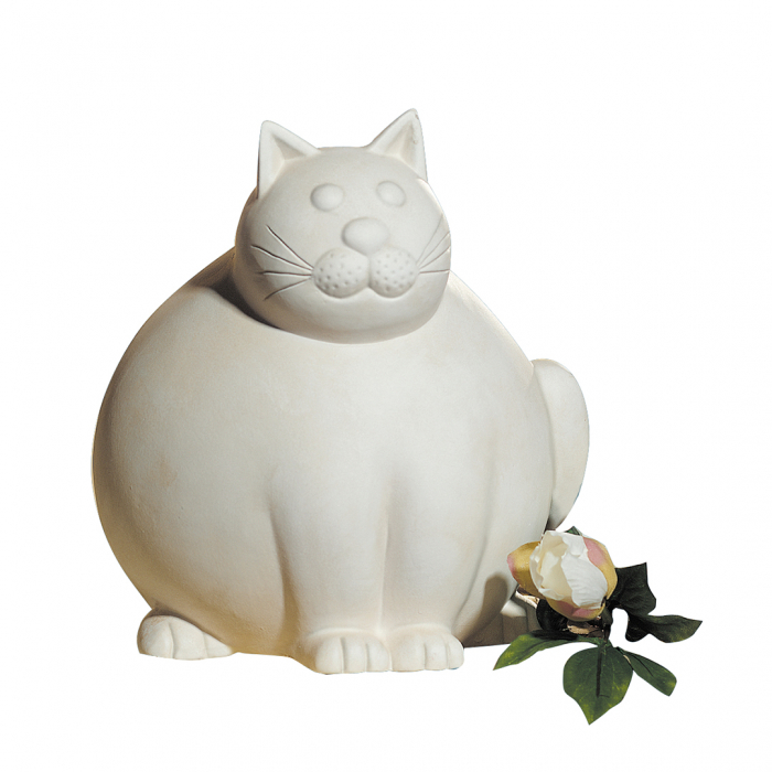 Figurina pisica Molli, ceramica, crem, 27x26x30 cm