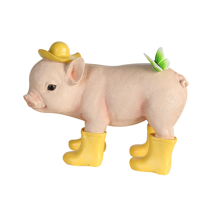 Figurina porc Pig, rasina, multicolor, 6x11x16 cm
