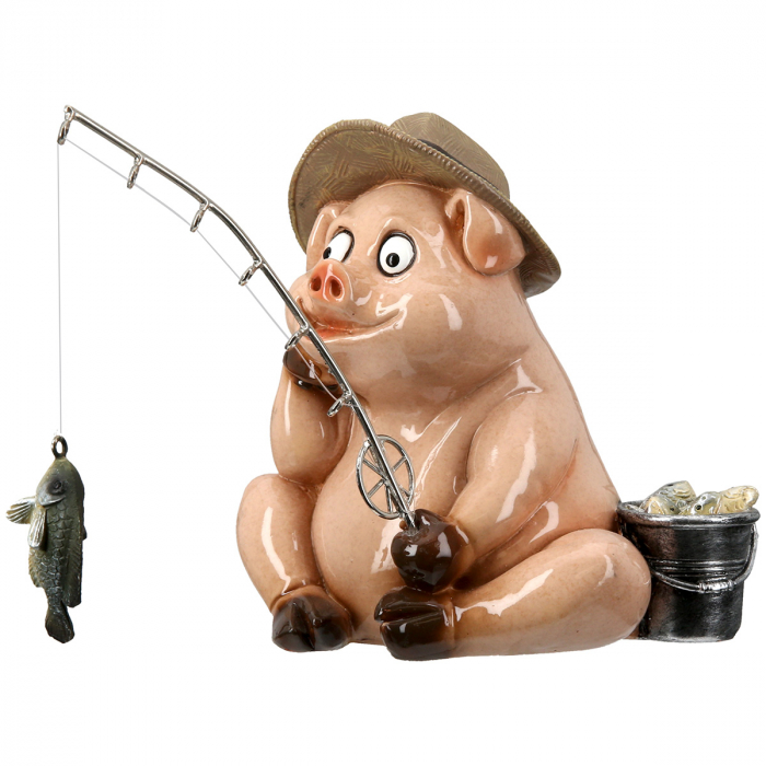 Figurină, Porc, Rășină sintetică, roz, PU 3, L. 17 cm, L. 11 cm, H 13 cm [1]