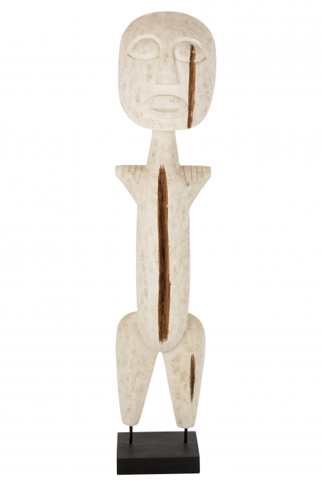 Figurina Primitiv Alabasia, Lemn, Alb, 60x28x150 cm [2]