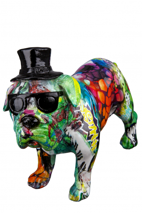 Figurina Pug Street Art, Rasina, Multicolor, 23x17x9 cm [4]
