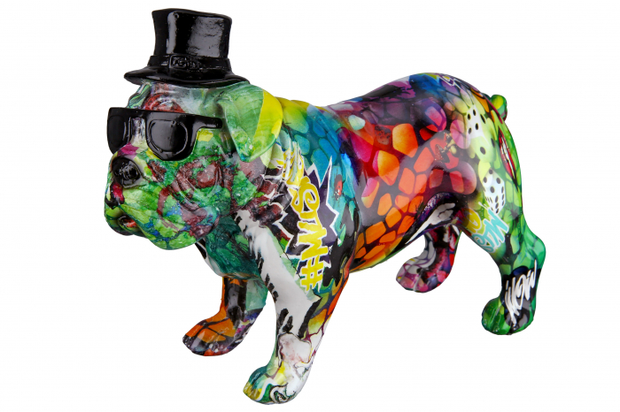 Figurina Pug Street Art, Rasina, Multicolor, 23x17x9 cm [3]