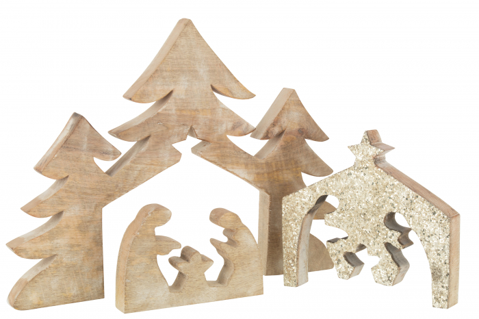 Figurina Puzzle Nativ, Lemn, Natural, 40.5x54.5x4 cm [3]