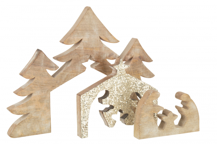 Figurina Puzzle Nativ, Lemn, Natural, 40.5x54.5x4 cm [2]