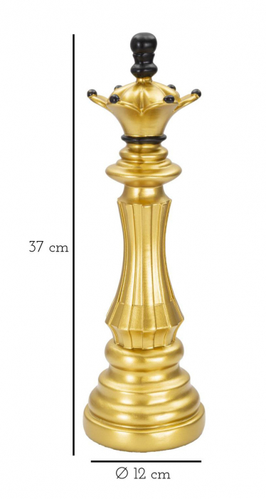 Figurina Queen, Rasina, Auriu/Negru, 37x12x12 cm [7]