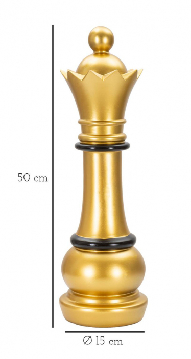 Figurina Queen, Rasina, Auriu/Negru, 50x15x15 cm [7]