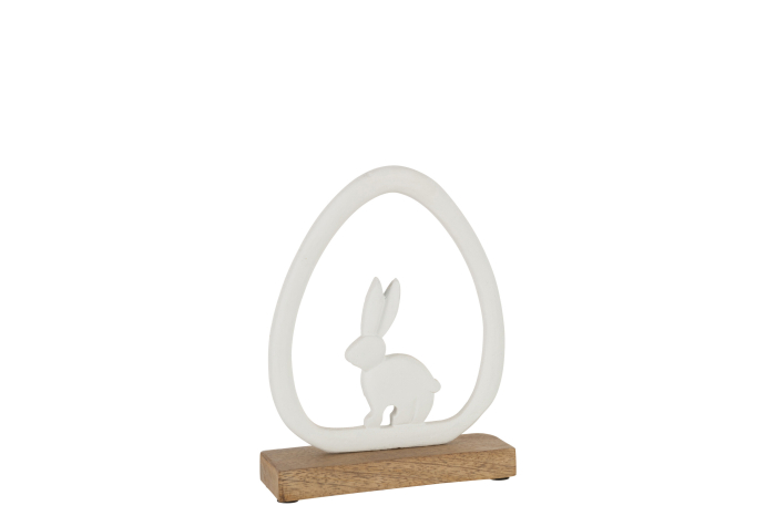 Figurina Rabbit Egg, Aluminiu, Alb/Natural, 19.5x3.5x29.5 cm [1]