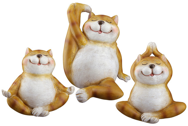 Figurina rasina Pisica Yoga Trio set 3 . [2]