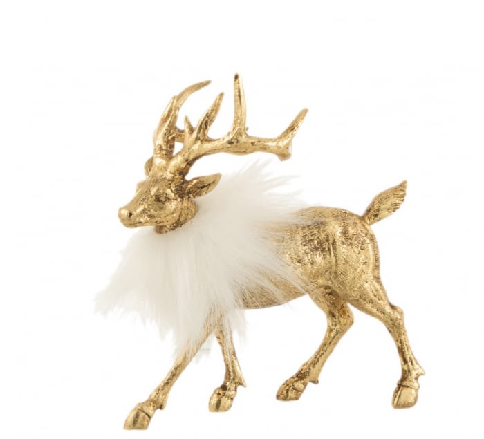 Figurina Reindeer, Rasina, Auriu, 13x6x15 cm