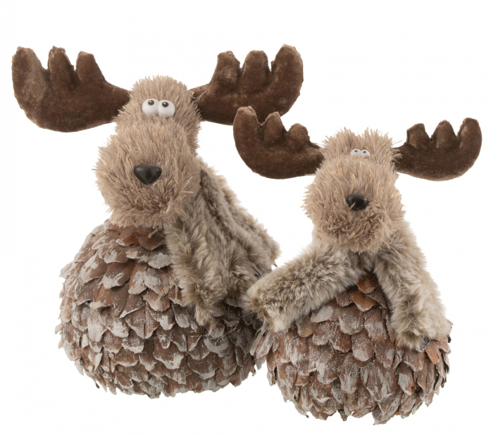 Figurina Reindeer+Scarf Bark, Lemn, Maro, 16x12x23 cm [2]