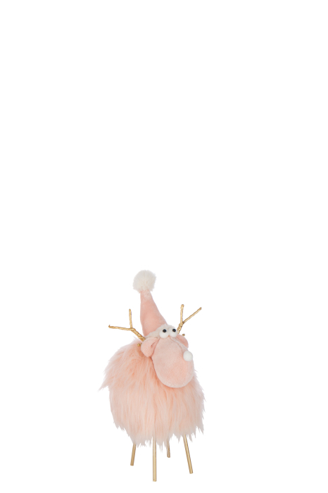 Figurina Ren, Caciula si esarfa, roz deschis, S | L 21X l 20X H 36 cm [2]