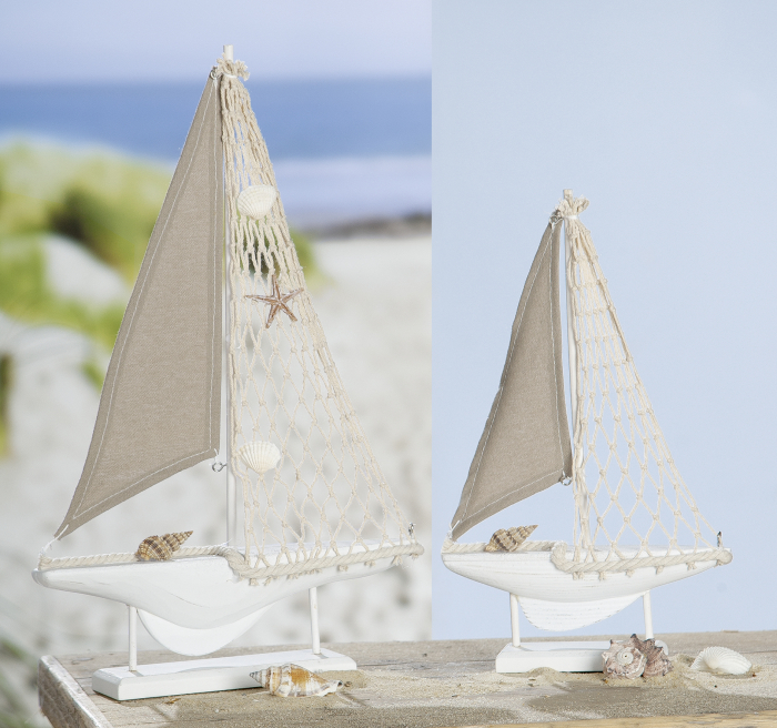 Figurina Sailing Boat, MDF, alb crem, 25x39x5 cm GILDE imagine 2022 by aka-home.ro