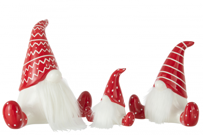 Figurina Santa Sitting, Ceramica, Alb/Rosu, 25x13x24 cm [2]
