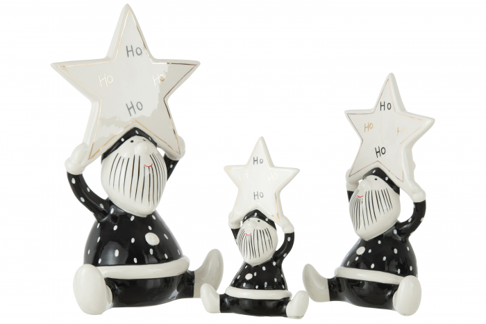 Figurina Santa Sitting Star, Ceramica, Multicolor, 19.5x13x33.5 cm [2]