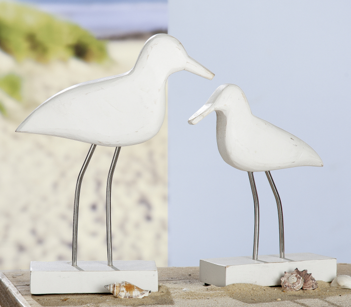 Figurina Seagull, lemn, alb, 15x24x7 cm