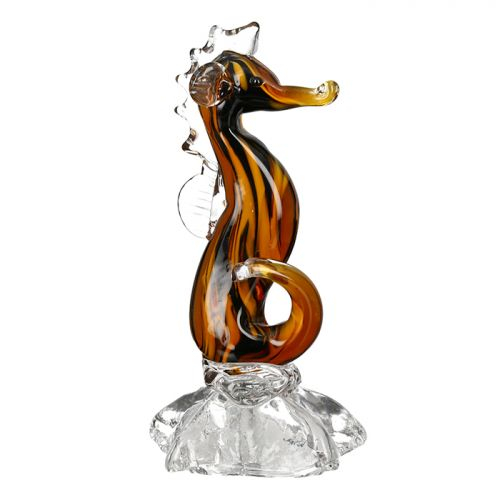 Figurina seehorse, sticla, multicolor, 10x10x18 cm