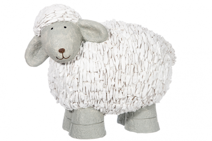 Figurina Sheep, Rasina, Alb, 57.5x38x46.5 cm 57.5x38x46.5