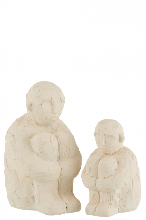 Figurina Sitting, Ciment, Alb, 17x17x24 cm [2]