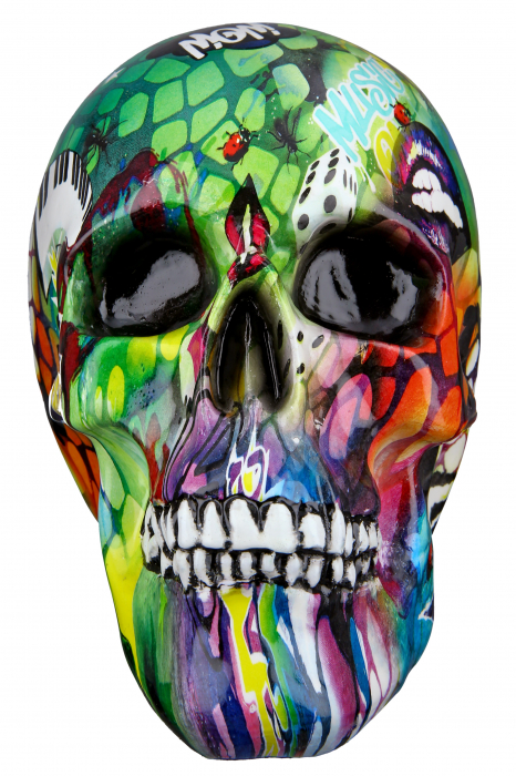 Figurina Skull Street Art, Rasina, Multicolor, 19x13x11 cm [2]