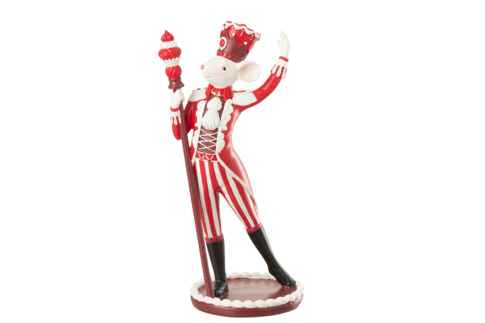 Figurina, soricel de circ/ tort, Craciun, rosu/alb [2]