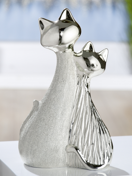 Figurina Sparkling, ceramica, argintiu, 18.5x30x10 cm imagine 2021 lotusland.ro