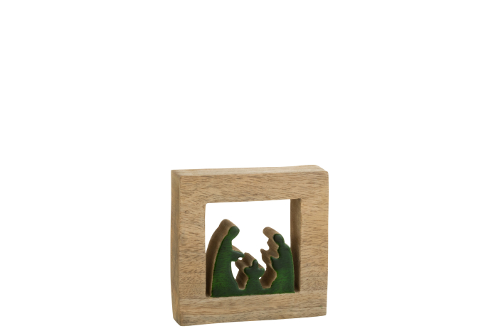Figurină, Square Lemn Verde/Natur S [1]