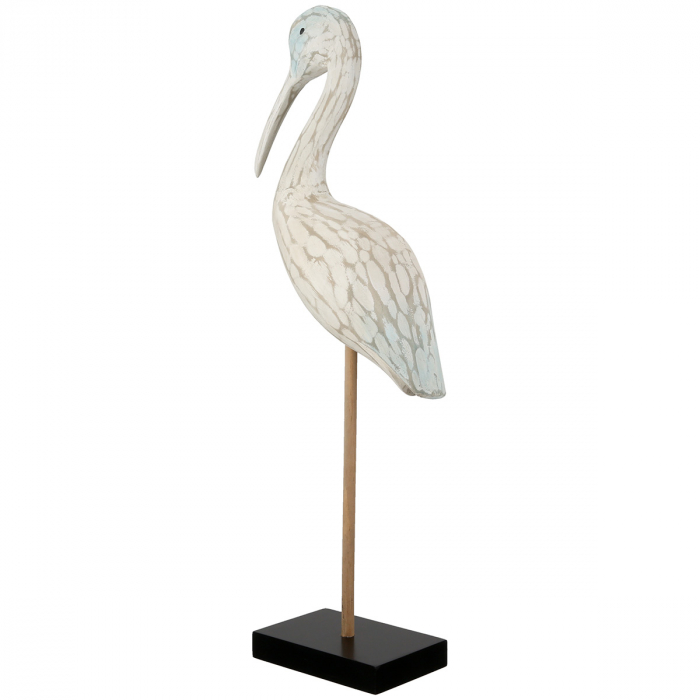 Figurină, Stârc, Lemn, alb, PU 2, L. 10 cm, L. 22 cm, H 58 cm [2]