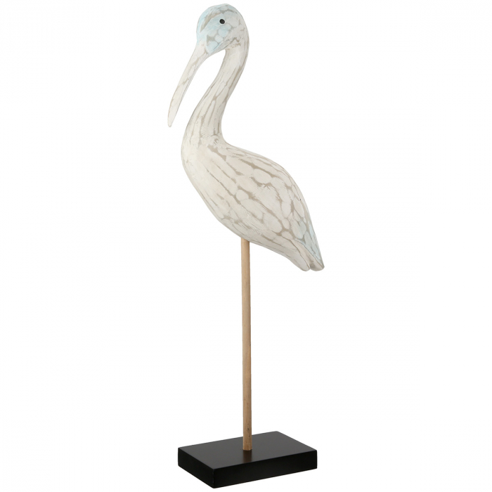 Figurină, Stârc, Lemn, alb, PU 2, L. 10 cm, L. 22 cm, H 58 cm [1]