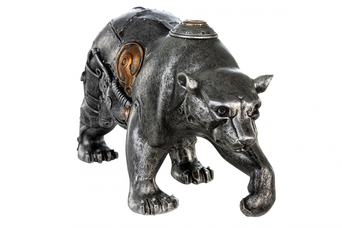 Figurina Steampunk Bear, Rasina, Argintiu/Auriu, 25x12x8 cm [2]