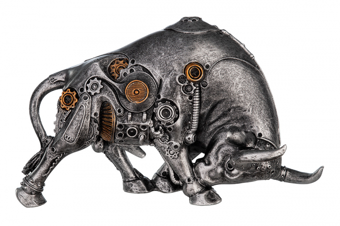 Figurina Steampunk Bullfight, Rasina, Argintiu/Auriu, 22x14x11 cm [5]