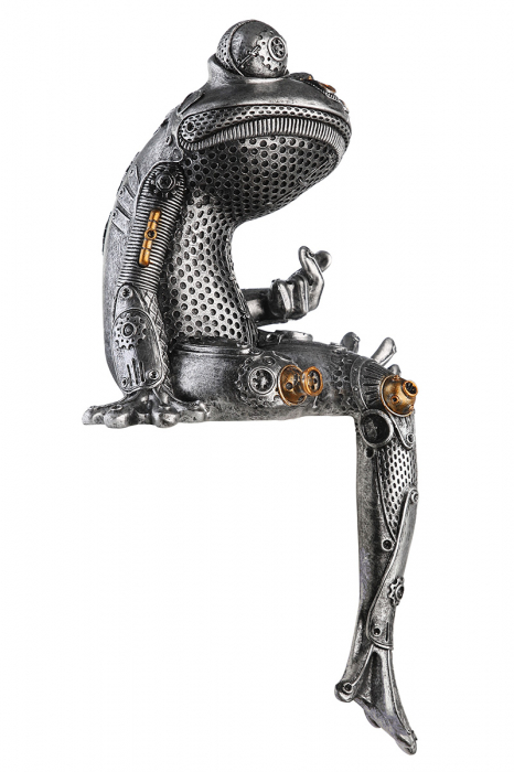 Figurina Steampunk Frog, Rasina, Argintiu/Auriu, 17x31x13 cm [3]