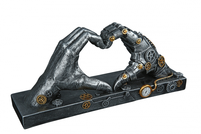 Figurina Steampunk Hand, Rasina, Argintiu/Auriu, 35x16x9.5 cm [5]