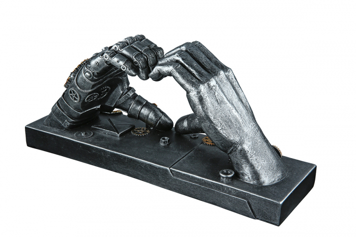 Figurina Steampunk Hand, Rasina, Argintiu/Auriu, 35x16x9.5 cm [2]